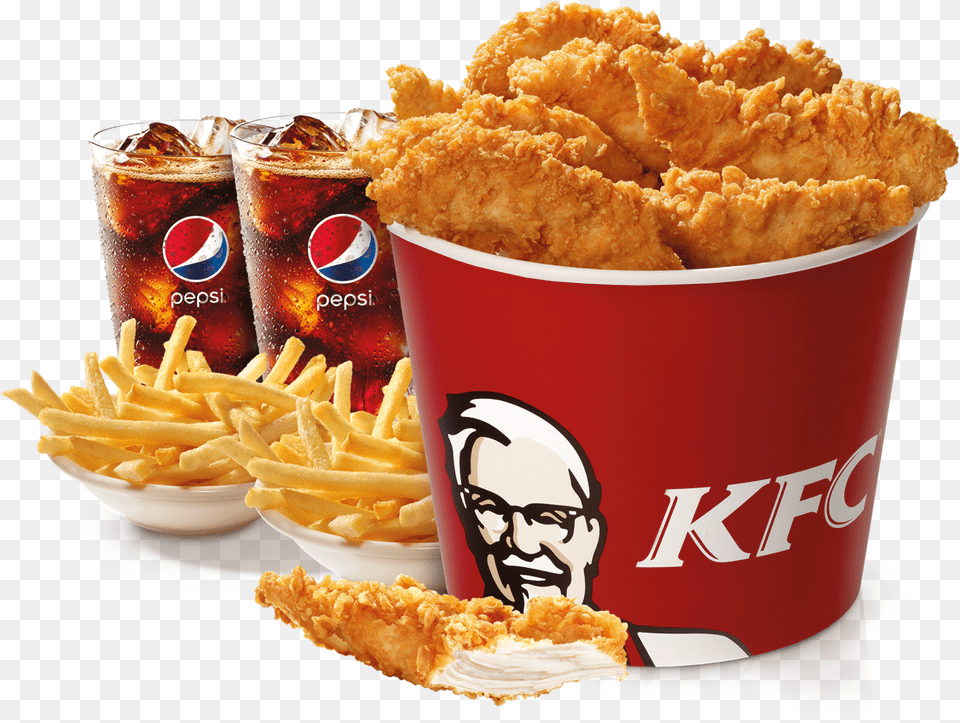 Kfc Food, Fries, Beverage, Person, Soda Png Image