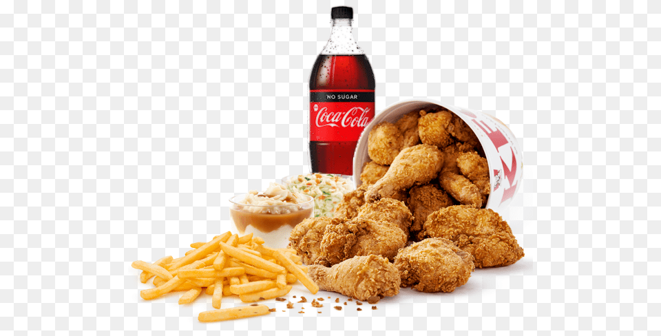 Kfc Food, Fried Chicken, Nuggets, Beverage, Coke Free Png Download
