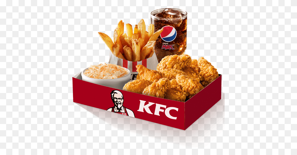 Kfc Food, Fried Chicken, Cup, Fries, Man Free Png Download