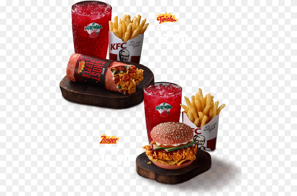 Kfc Ghost Pepper Twister, Burger, Food, Advertisement, Fries Free Png Download