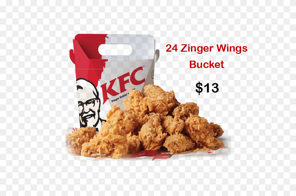 Kfc Zinger Wings, Food, Fried Chicken, Nuggets, Person Png Image
