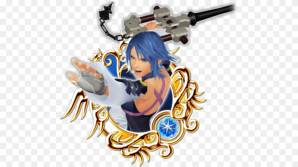 Kh 0 2 Aqua Kingdom Hearts X Medals Base, Book, Comics, Publication, Adult Free Png Download