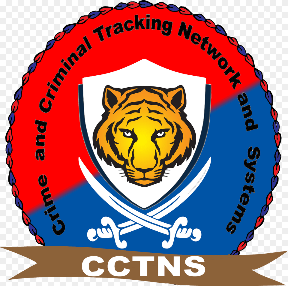 Khaki Color And The Red And Blue Strip Are To Represent Tiger Face Outline Clipart, Badge, Logo, Symbol, Animal Png Image