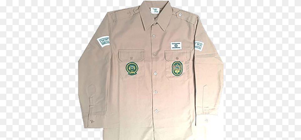 Khaki Shirt Uniform Israel Scout Uniform, Clothing, Coat, Jacket, Long Sleeve Png