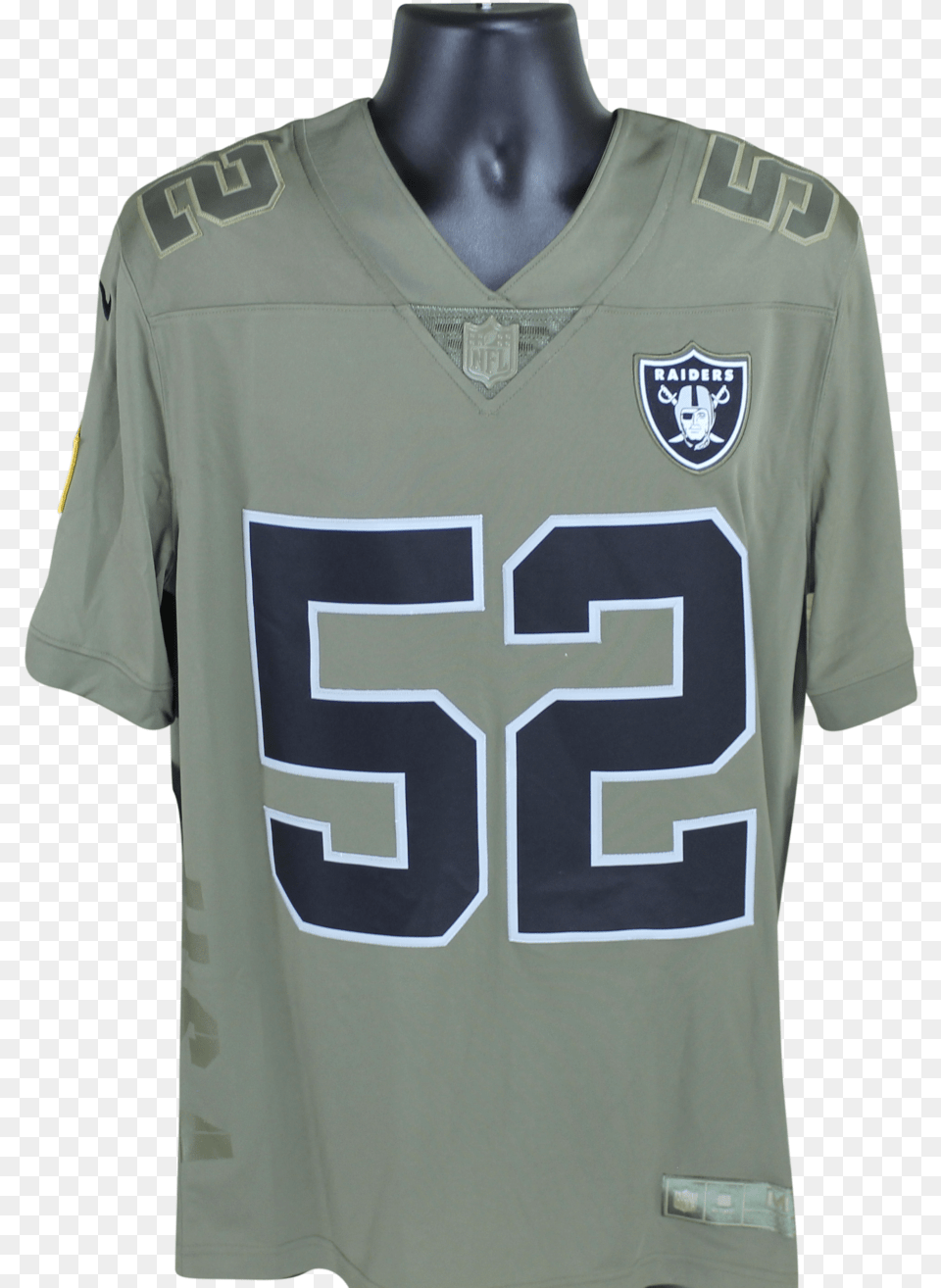 Khalil Mack Autographed Oakland Raiders Salute To Service Sports Jersey, Clothing, Shirt, T-shirt Free Png