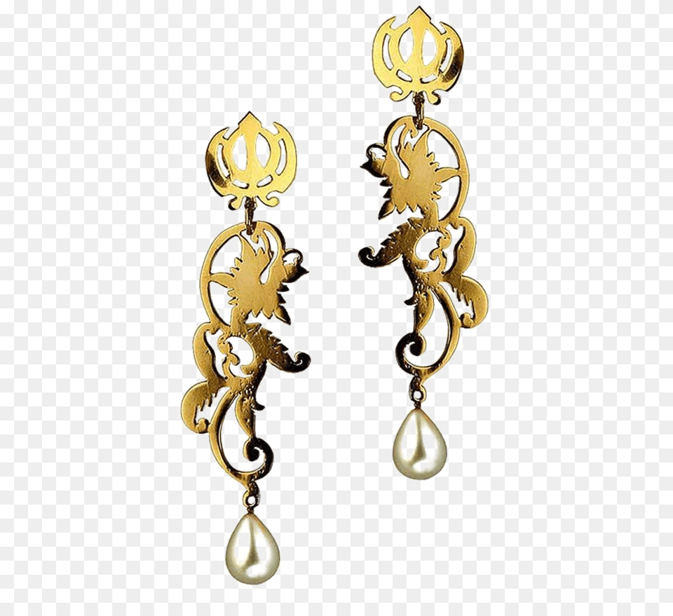 Khanda Symbol Earrings, Accessories, Earring, Jewelry Png Image