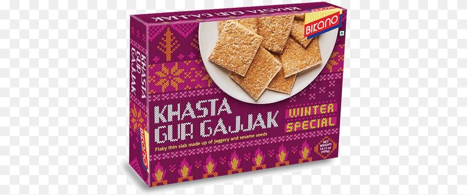 Khasta Gur Gazzak Made Of Gur Traditional Indian Candy Bikano Agra Gur Gajjak 400 Gm, Bread, Cracker, Food, Seasoning Free Png