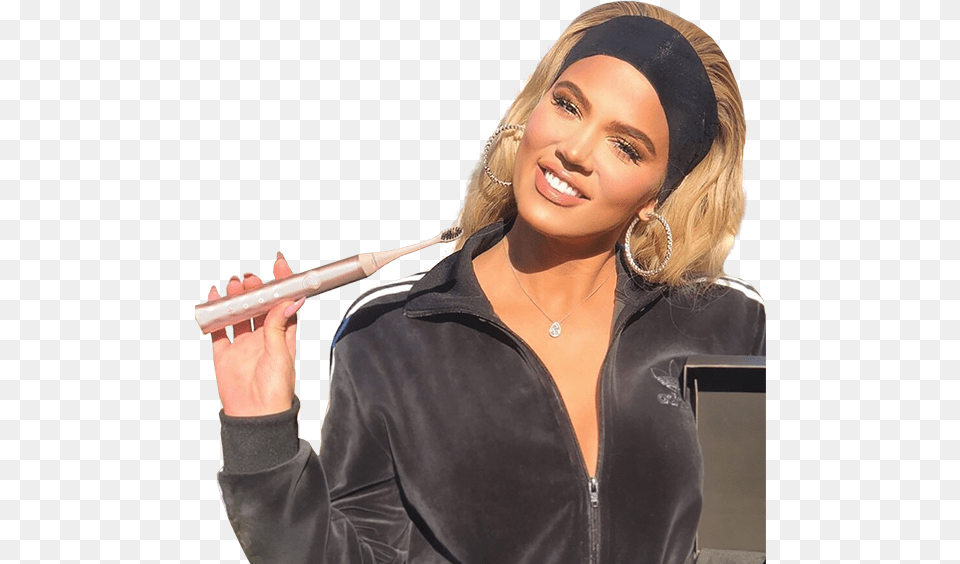 Khloe Kardashian Burst Toothbrush, Woman, Adult, Solo Performance, Person Png Image