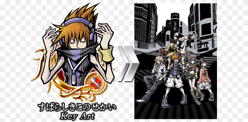 Khux Jp Twewy Key Art Aoe 0 Sp Recovers 7 Sp Heals World Ends With You Box Art, Book, Comics, Publication, Baby Png Image