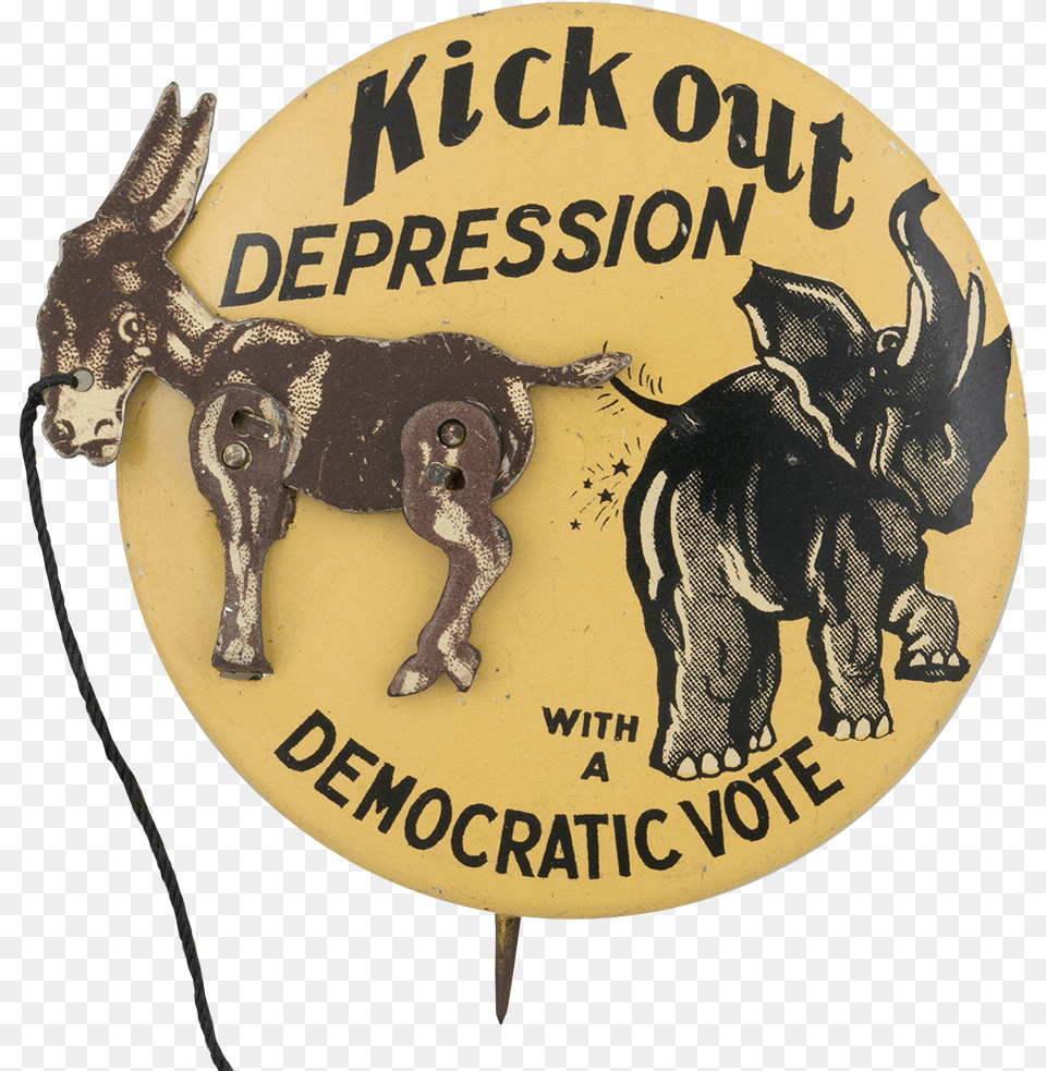 Kick Out Depression Democratic Political Button, Logo, Symbol, Badge, Accessories Png Image