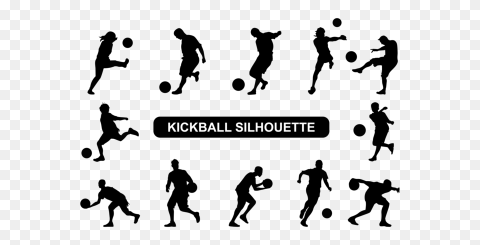 Kickball Players Silhouette Vector, Text, City Png Image