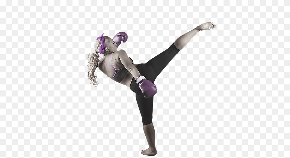 Kickboxing, Adult, Female, Person, Purple Png