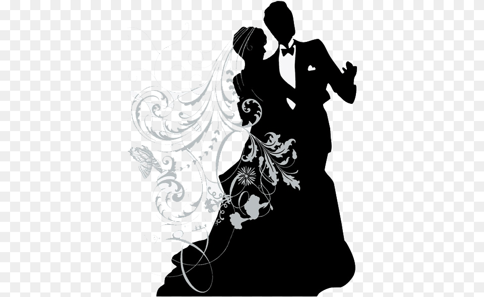 Kickin Country Wedding Couple Silhouette, Art, Floral Design, Pattern, Graphics Free Png Download