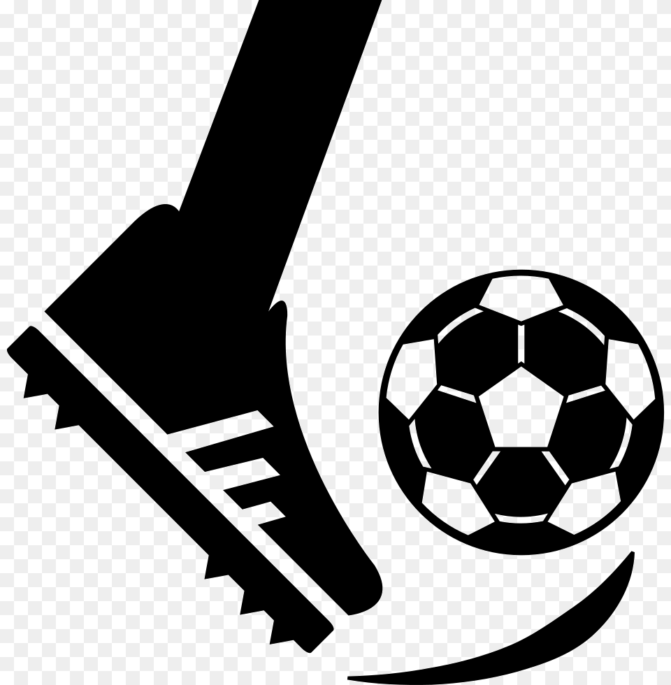 Kicking A Footbal Ball Football Icon, Soccer, Soccer Ball, Sport, Stencil Free Transparent Png