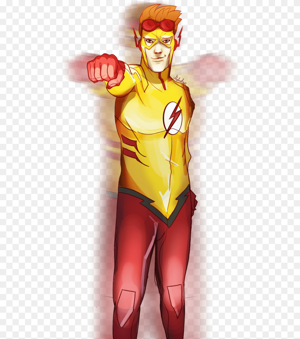 Kid Flash By Wafelland Flash, Publication, Book, Comics, Adult Free Png Download