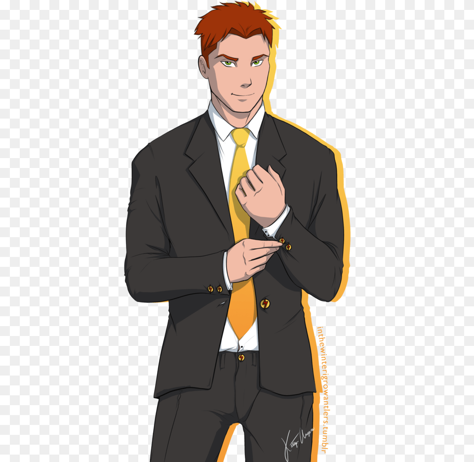 Kid Flash Is A Founding Member Of The Team Wally West Young Justice Fan Art, Accessories, Suit, Tie, Formal Wear Png Image