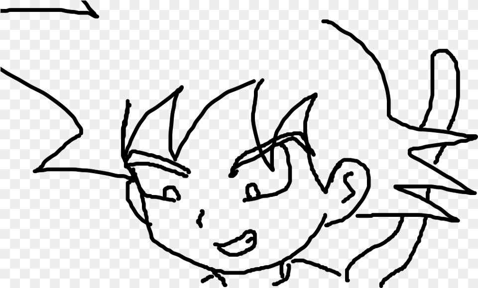 Kid Goku Line Art, Gray Free Transparent Png