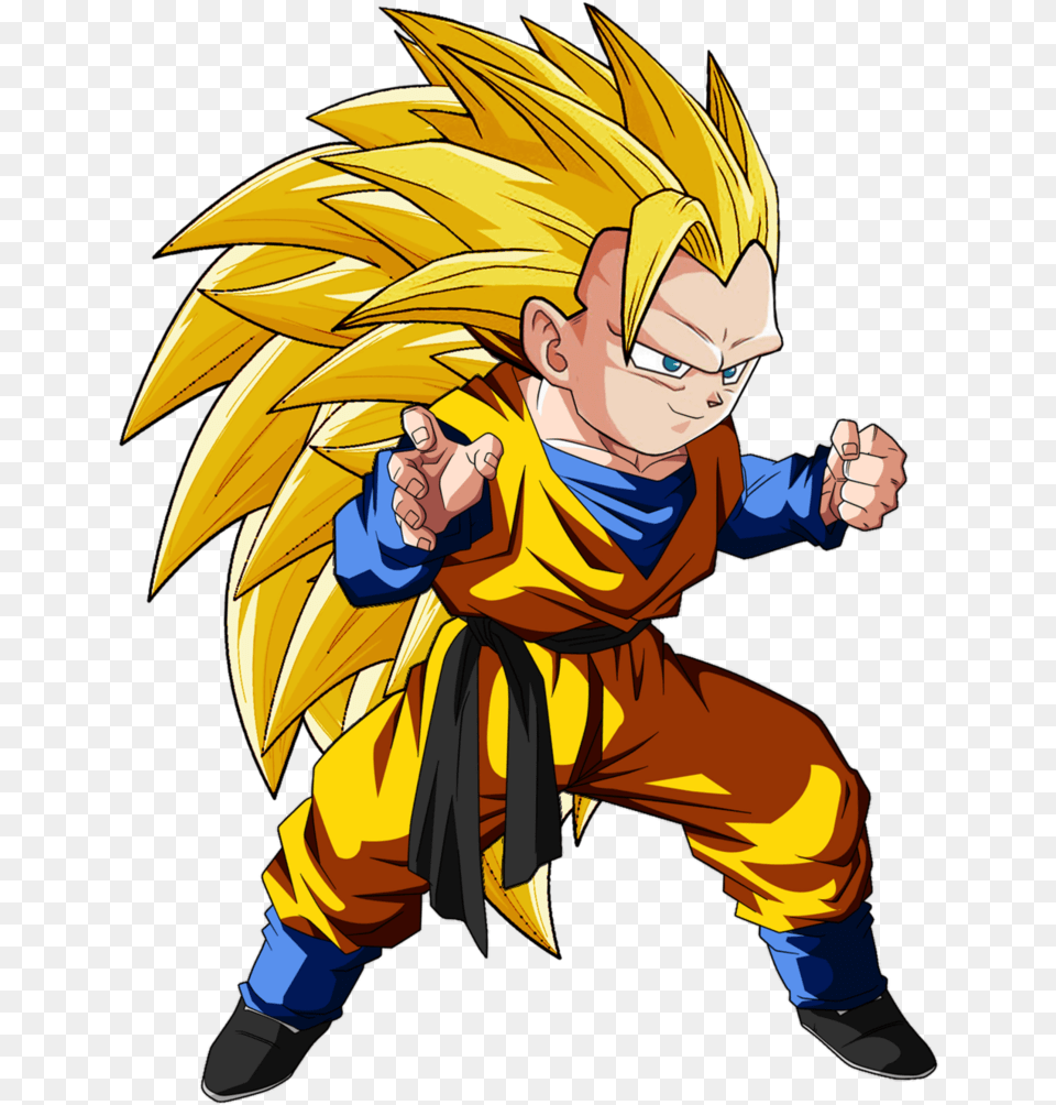 Kid Goten Transform To Ssj3 Dragon Ball Gotenks, Book, Comics, Publication, Baby Free Png