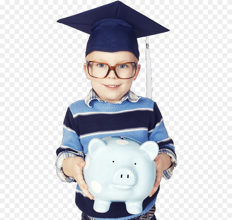 Kid Holding A Piggy Bank Kids Scholar, People, Person, Baby, Graduation Free Transparent Png