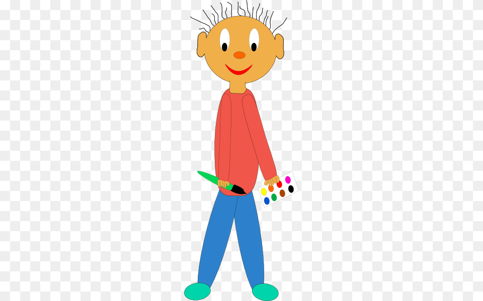 Kid Holding Paint Brush Clip Art Vector, Device, Tool, Person, Face Free Png Download