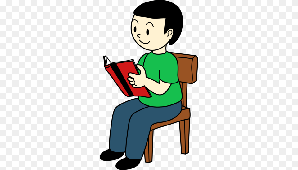 Kid In Chair Clipart, Person, Reading, Baby, Face Free Png Download