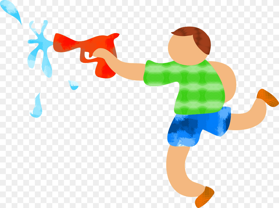 Kid Playing With Watergun Clipart Free Transparent Png