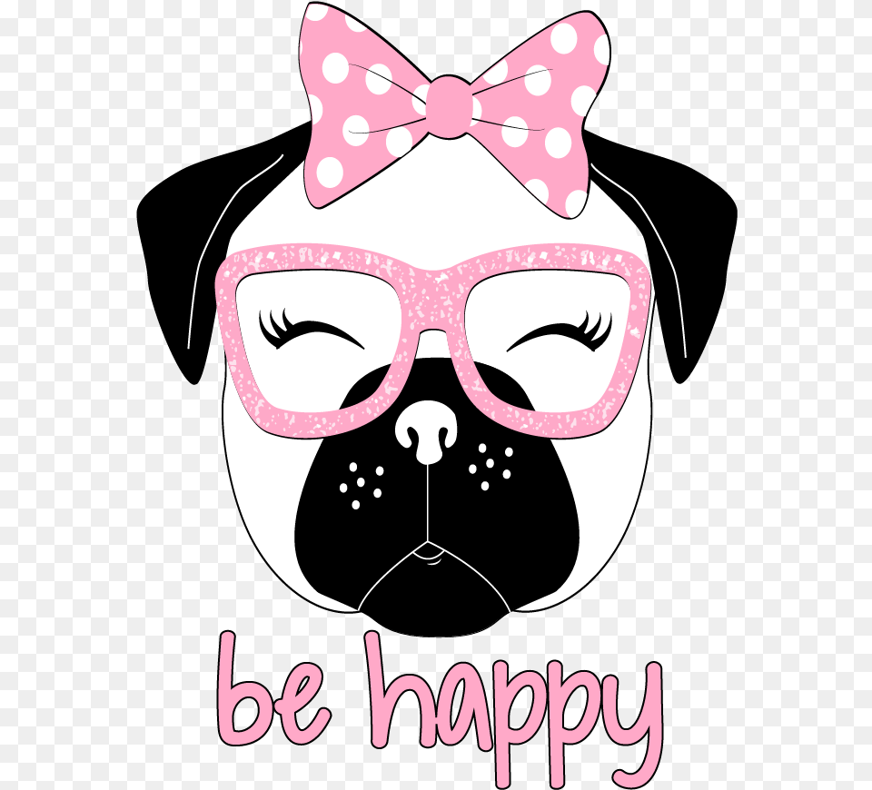 Kid Printed Transfers Girl Pug Clip Art, Accessories, Formal Wear, Glasses, Tie Png Image