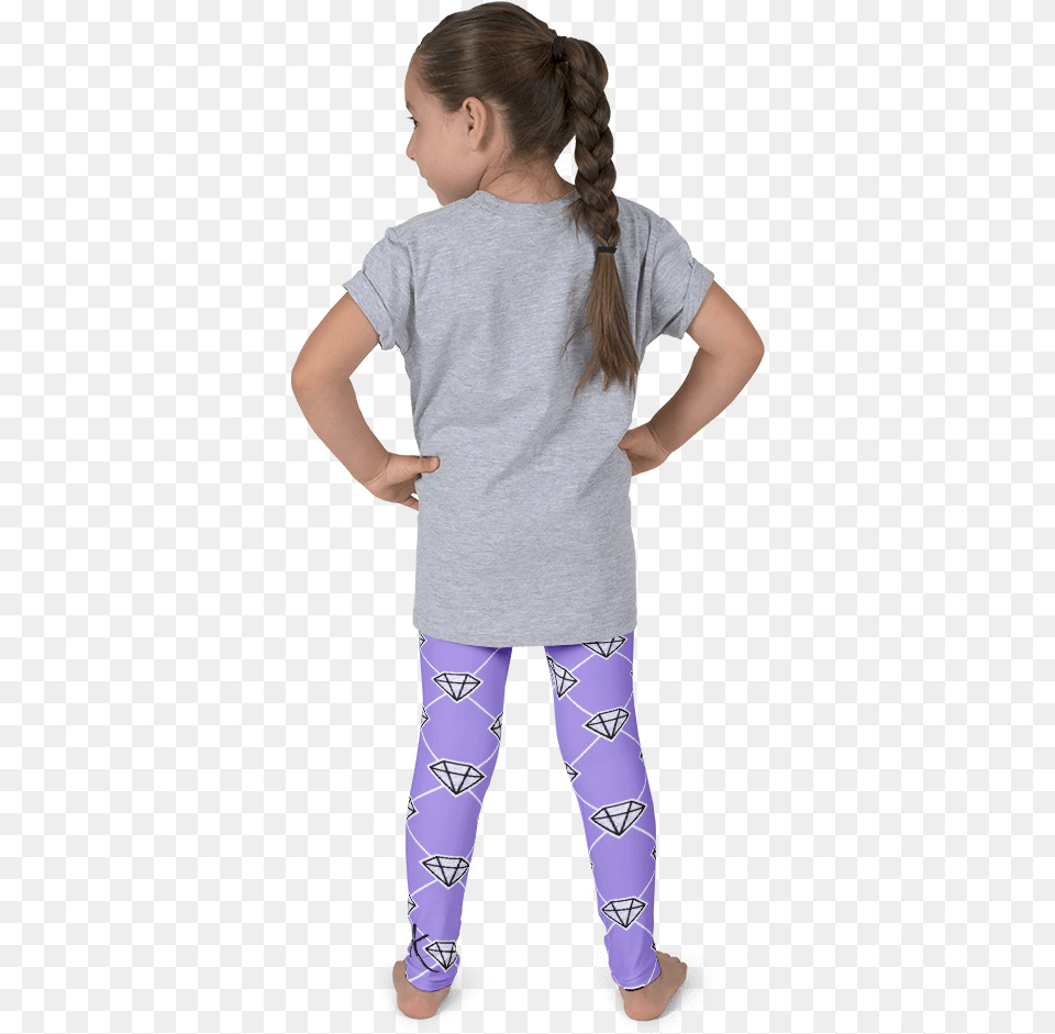 Kid S Purple Diamond Leggings Child Back, Female, Girl, Person, Clothing Png Image