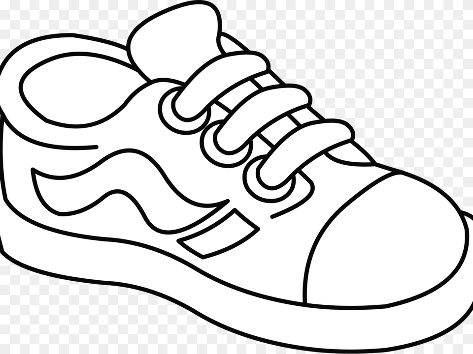 Kid Shoe Clipart Download Shoe Black And White Clipart, Clothing, Footwear, Sneaker Png