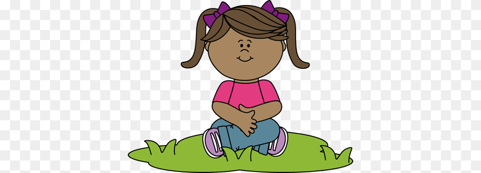 Kid Sitting In Grass Clip Art Sitting Criss Cross Clipart, Cartoon, Baby, Person, Face Free Png Download