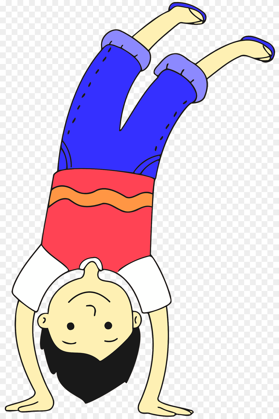 Kid Standing On His Hands Clipart, Acrobatic, Face, Head, Person Free Png