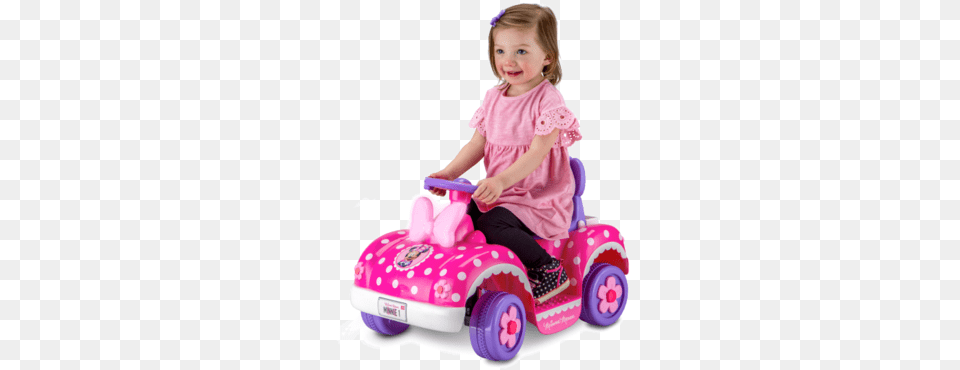 Kid Trax Minnie Mouse Ride Car Toys 2 Years Old Pink Ride, Child, Female, Girl, Person Free Png Download
