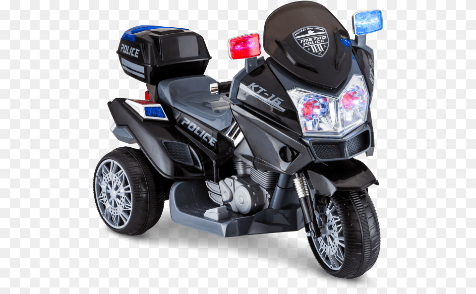 Kid Trax Police Motorcycle, Machine, Spoke, Vehicle, Transportation Free Png Download