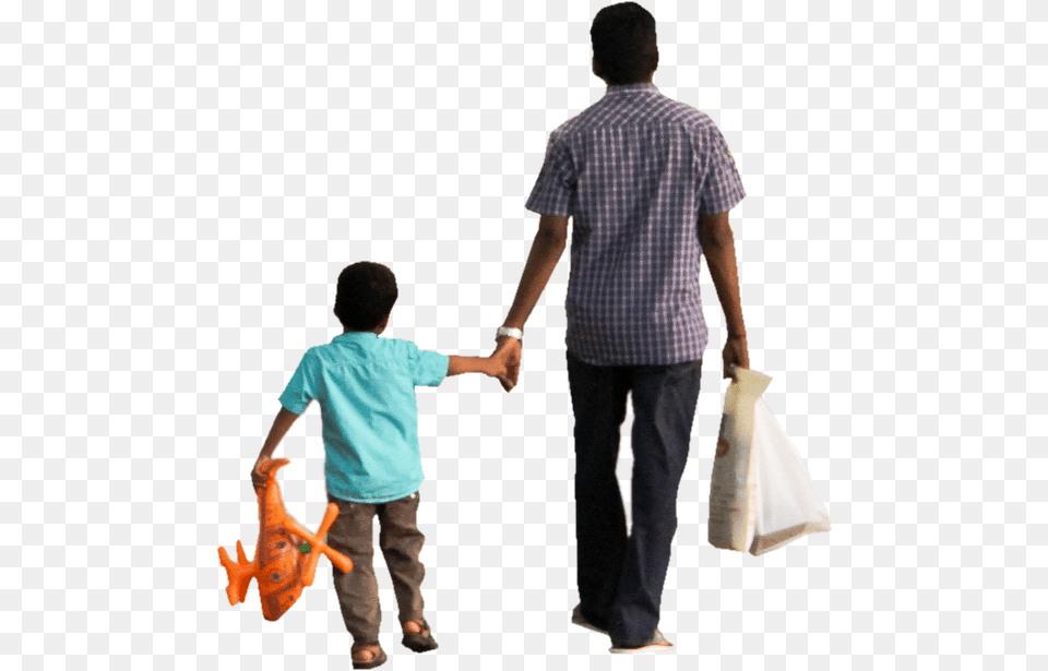 Kid Walking Father And Son, Man, Male, Pants, Person Free Png Download