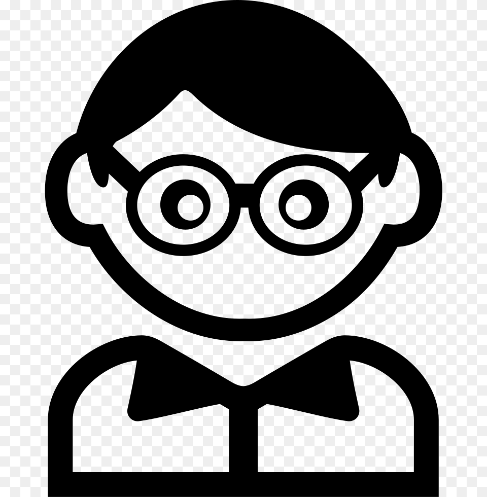 Kid With Circular Eyeglasses Persona Con Lentes Icono, Accessories, Formal Wear, Glasses, Stencil Png Image