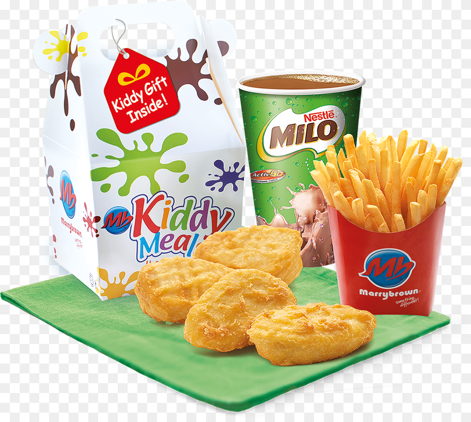 Kiddy Meal Marrybrown, Food, Fried Chicken, Lunch, Nuggets Free Transparent Png