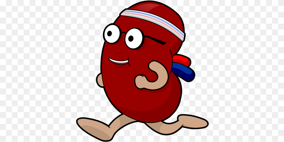 Kidney Guy Running Running Kidney Clip Art, Cap, Clothing, Hat, Baby Png