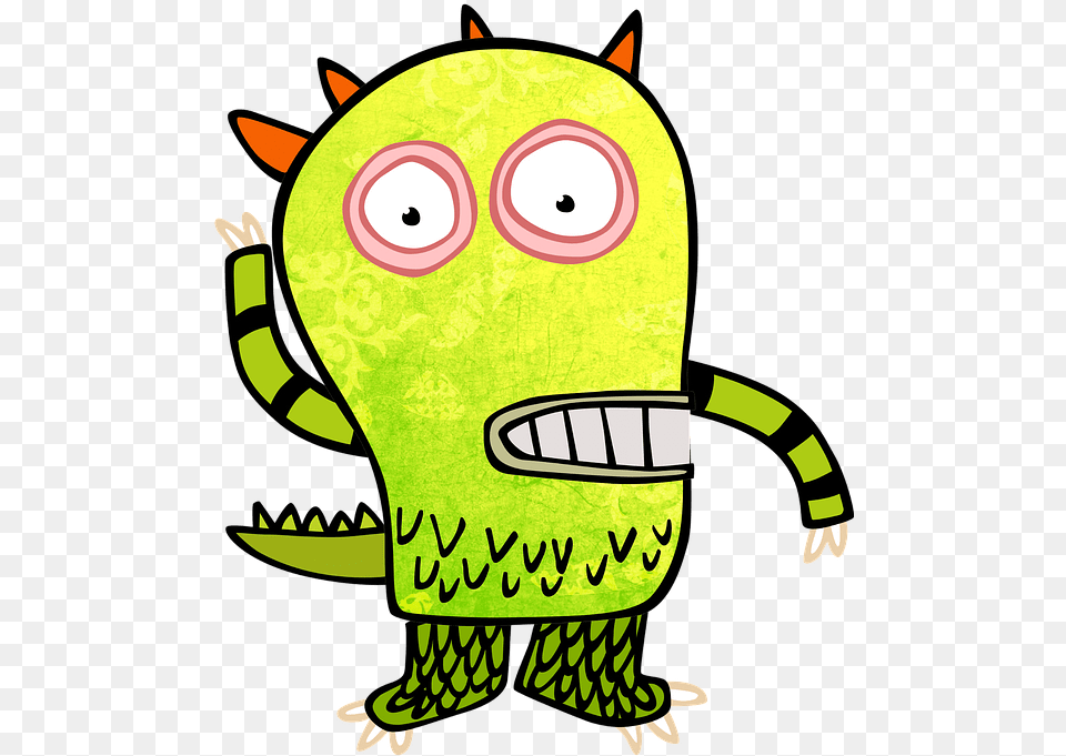 Kids Art Monster, Green, Plush, Toy, Animal Free Png Download