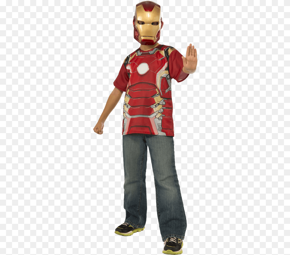 Kids Avengers 2 Iron Man Costume Top And Mask Set Avengers Age Of Ultron, Boy, Child, Clothing, Male Png Image