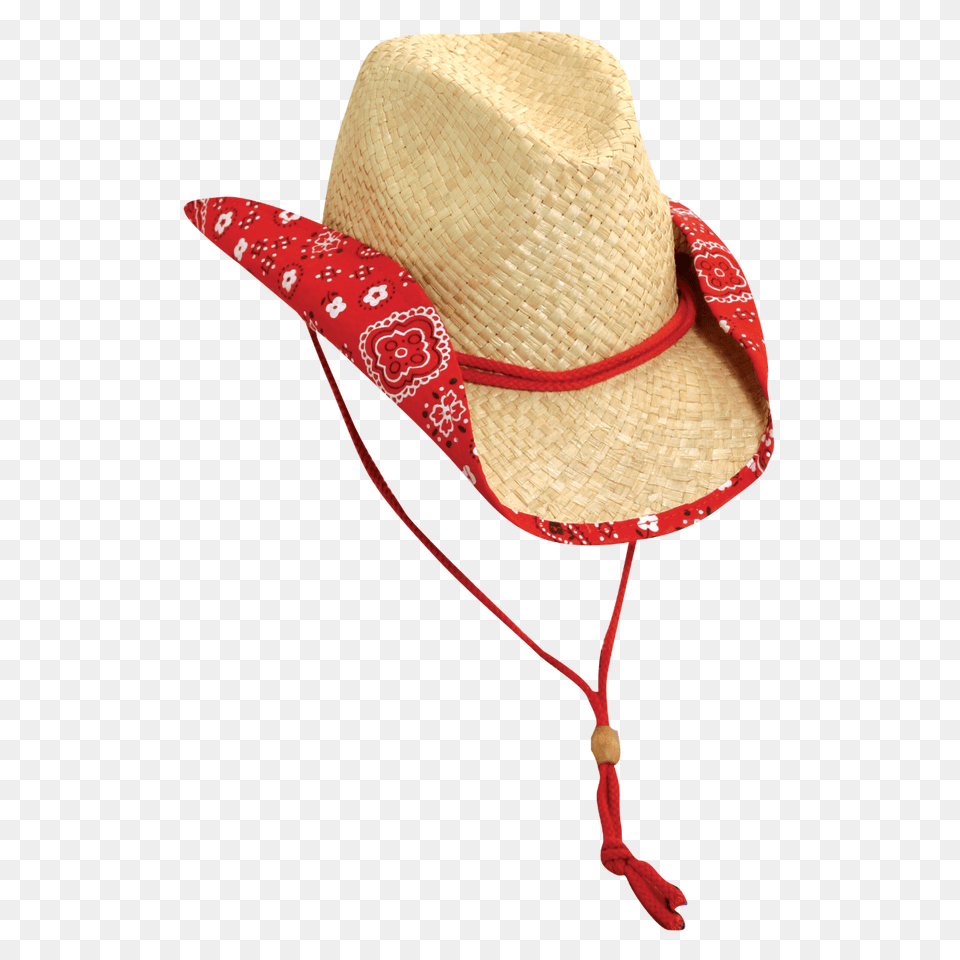 Kids Bandana Straw Hats, Clothing, Hat, Cowboy Hat, Sun Hat Png Image