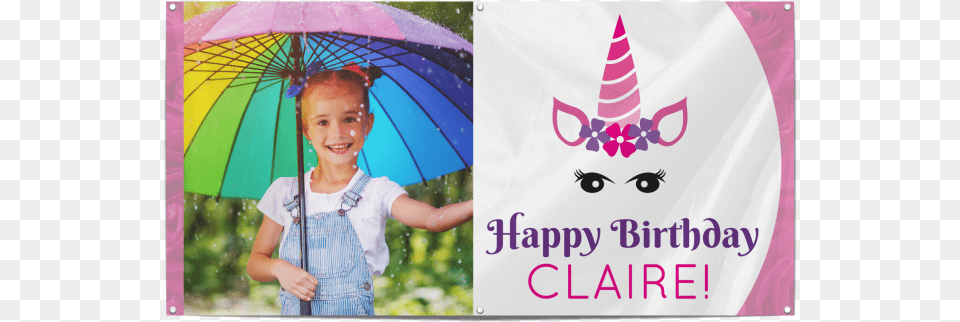 Kids Birthday Party Banner Template Preview Birthday, Girl, Person, Hat, Female Png Image