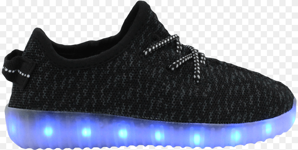 Kids Black Ledshoes Lowtop Galaxy Shoes Kids Sport Knit Black, Clothing, Footwear, Shoe, Sneaker Free Png Download