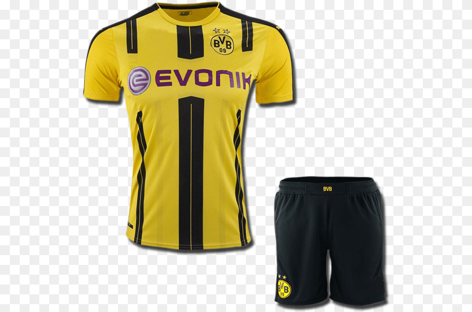 Kids Borrusia Dortmund Football Jersey And Shorts Home, Clothing, Shirt, T-shirt Free Transparent Png
