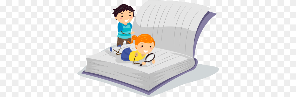 Kids Cartoon Reading Book In, Publication, Baby, Person, Face Free Transparent Png