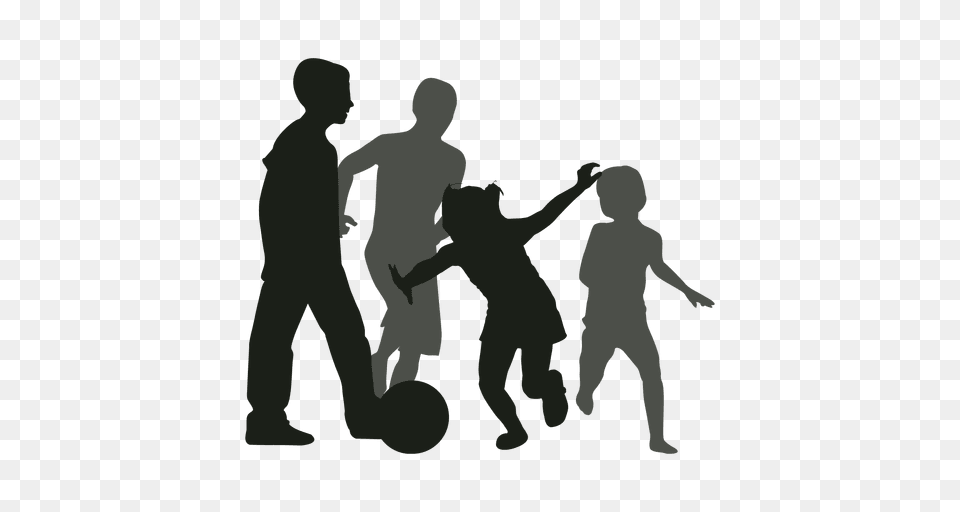 Kids Chasing Ball Silhouette, Adult, Male, Man, People Free Transparent Png
