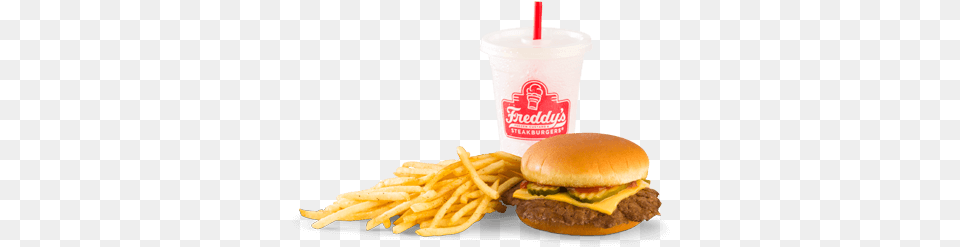 Kids Cheeseburger Combo Meal Freddy39s Frozen Custard, Burger, Food, Fries Free Png Download