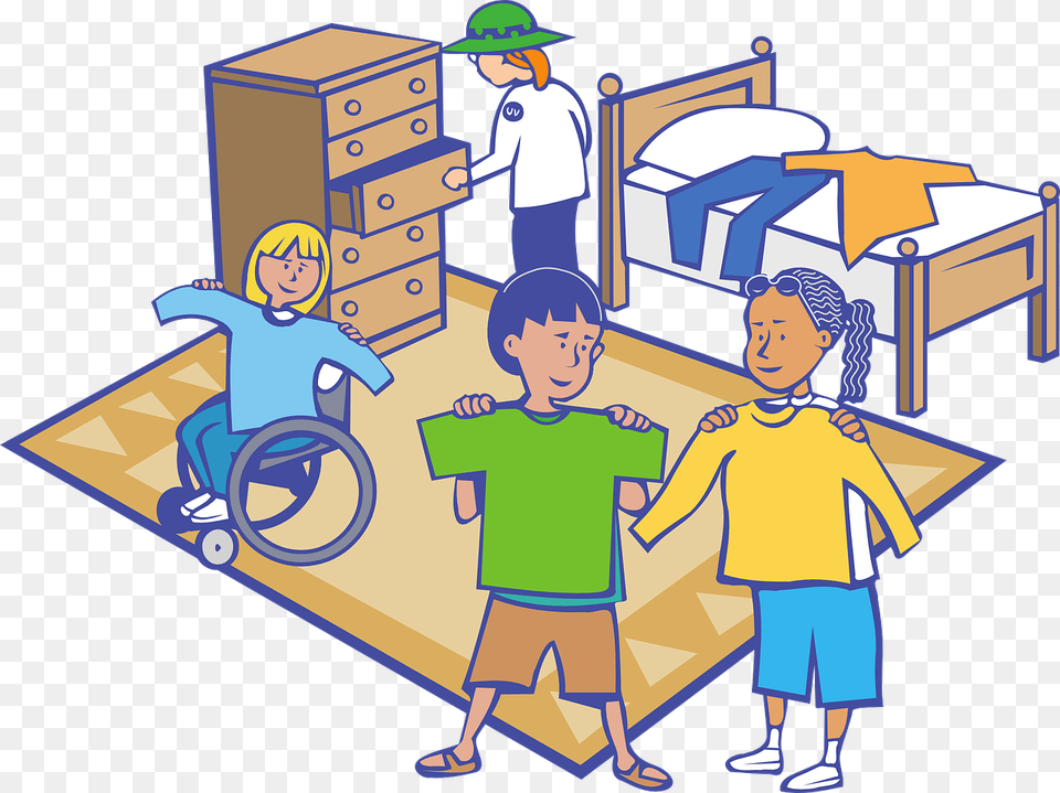 Kids Children Summer Camp Camp Counselor Bedroom Phrasal Verbs Ppt Clothes, Person, Boy, Child, Male Free Png