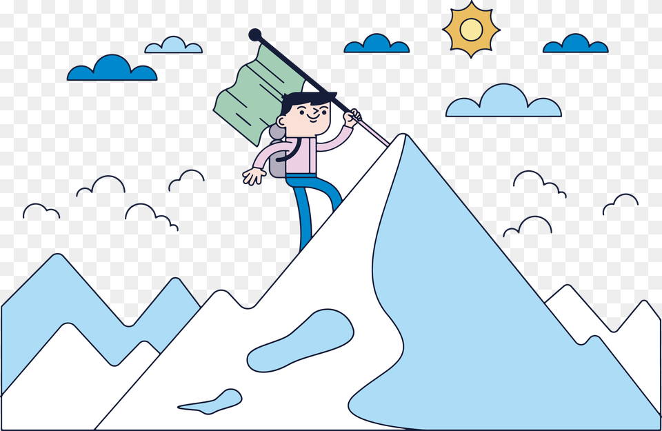 Kids Climbing Mountains Clipart, Cartoon, Baby, Person, Face Free Png Download