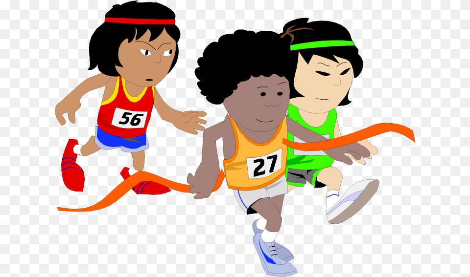 Kids Clipart Athlete Children Running Clipart, Baby, Person, Face, Head Png Image