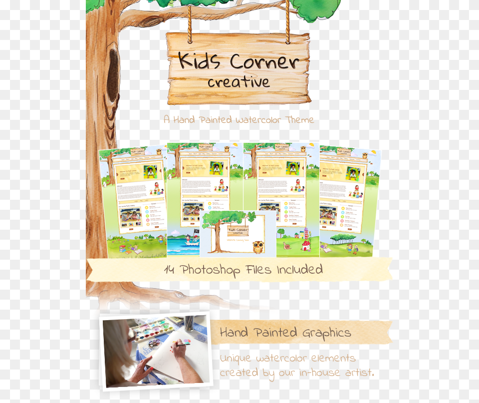 Kids Corner Creative Website Template Creative Kids Corner, Advertisement, Poster, Adult, Female Png Image